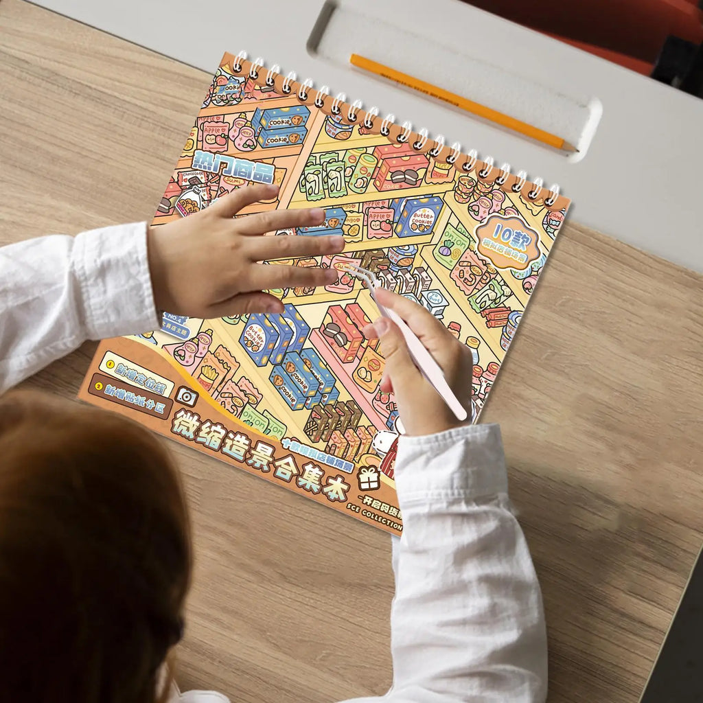 Scene Sticker Book 3D Cabin Scene Stickers Book Visual Stacking Cartoon Scene Sticker Collection DIY Cabin Scene Toy Stickers Oasis Select