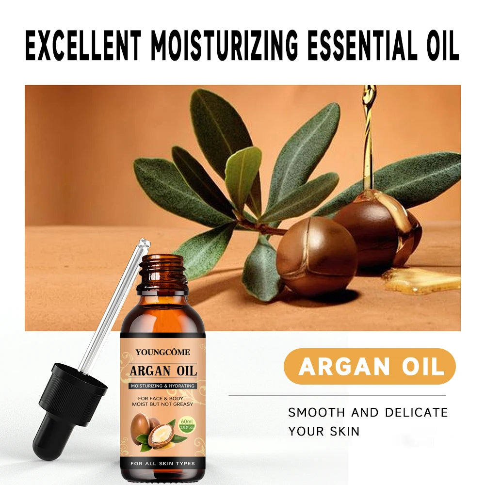 Moroccan Argan Oil Hair Serum – Frizz, Shine & Split Ends Hair Oil Serum Oasis Select