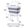 Laundry Basket 26L Large Foldable Elevated Organizer Clothes Basket Hampers for Bedroom for Home Bathroom Bedroom Kitchen Food Oasis Select B