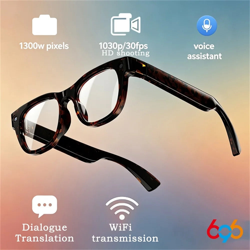 Fashion AI Intelligent Shooting Glasses 13MP HD Camera 1080P/30FPS Recording Dialogue Translation Blue Tooth Smart Glasses Oasis Select