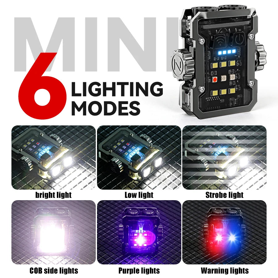 Mini EDC Keychain Flashlight USB-C COB LED Torch 450 Lumen