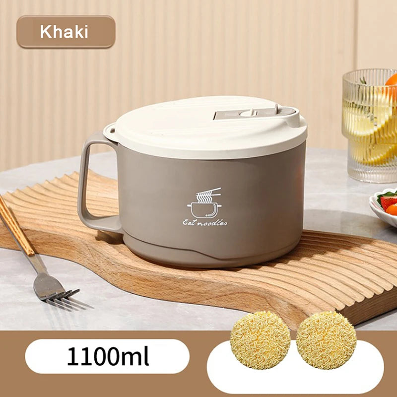 Stainless Steel Noodle Bowl with Lid – Large Capacity