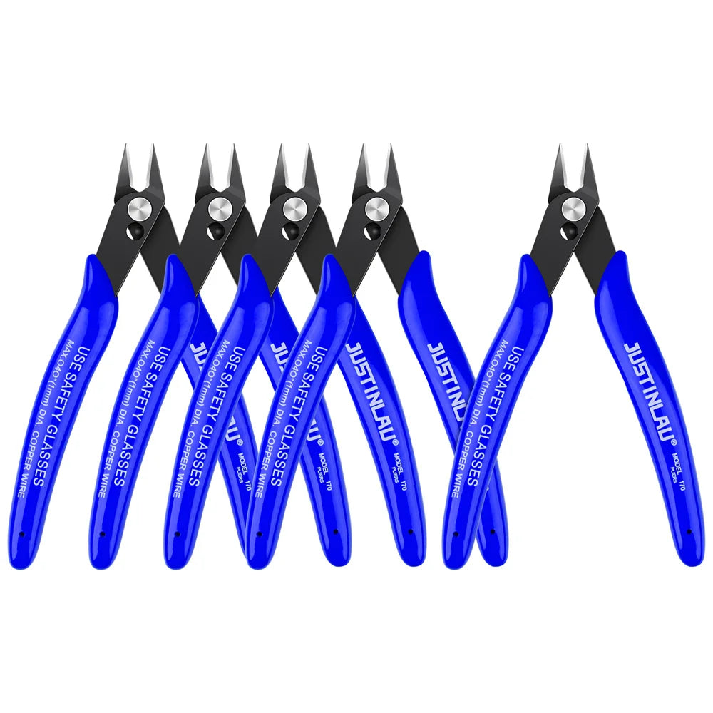 5Pcs 170 Wire Cutter DIY Trimmer Diagonal Side Cutting Cable Nippers Red Blue Pliers Hand Mini Snips Flush Nipper Trimmer Oasis Select Blue
