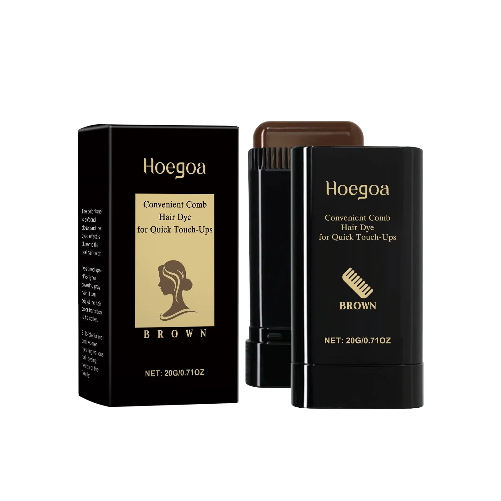 HOEGOA Temporary Hair Color Stick – Gray Root Concealer Temporary Hair Color Oasis Select Brown Boxed