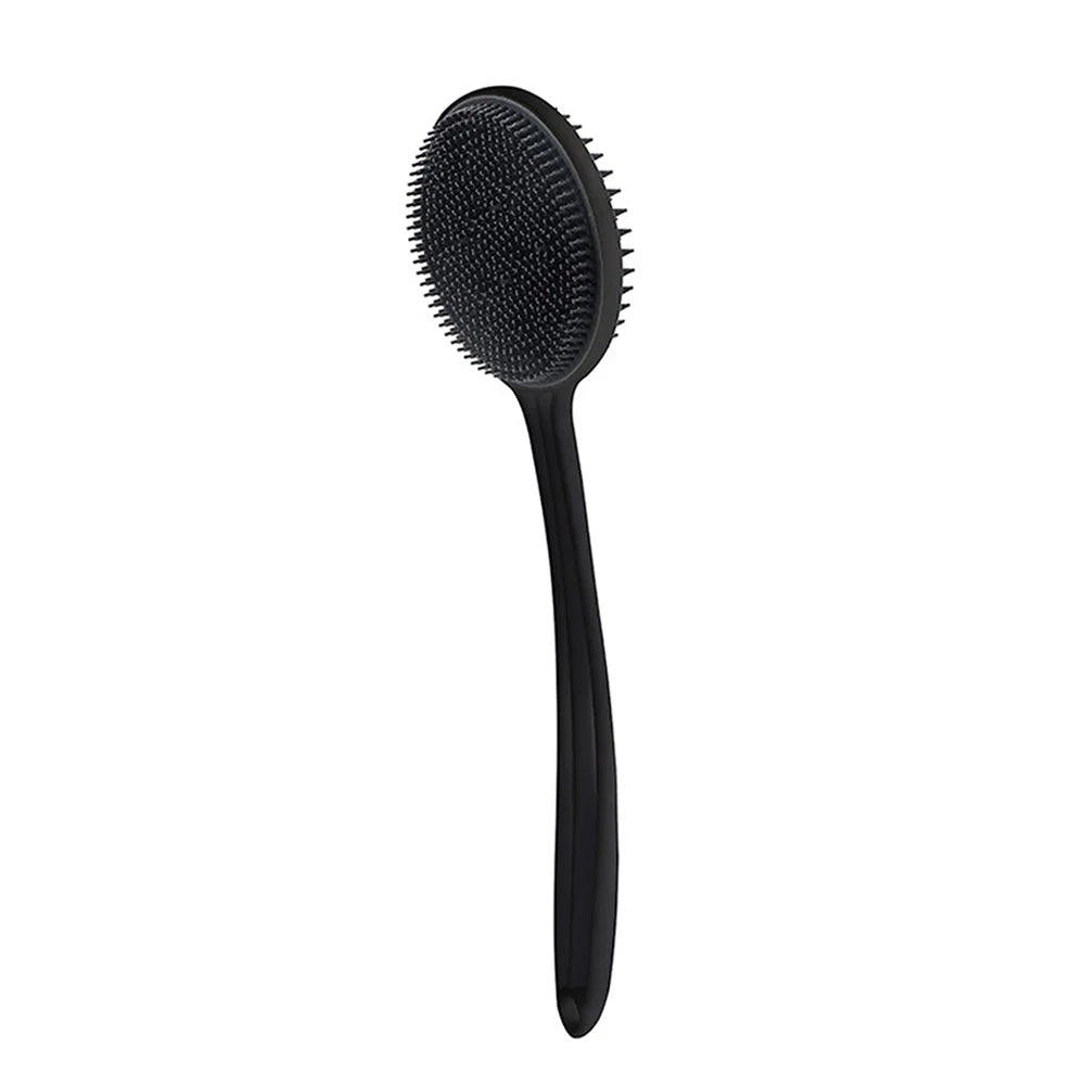 Bath Soft Back Brush Bath Shower Sponge Scrubbing Brush with Handle Exfoliating Scrub Skin Massager Exfoliating Bathroom Brush Oasis Select GJ23-Black