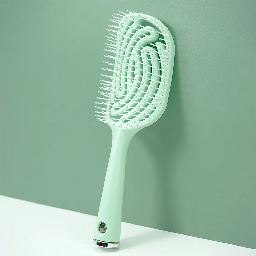 Hollow Out Anti-Static Detangling Hair Brush – Wet & Dry Detangling Hair Brush Oasis Select M35-green