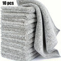 10/20PCS Super Absorbent Dishwashing Towels, Cloths, Cleaning Cloths - Thick Quick Drying Bamboo Charcoal Fiber Car Wash Cloth Oasis Select Light Grey 10PCS