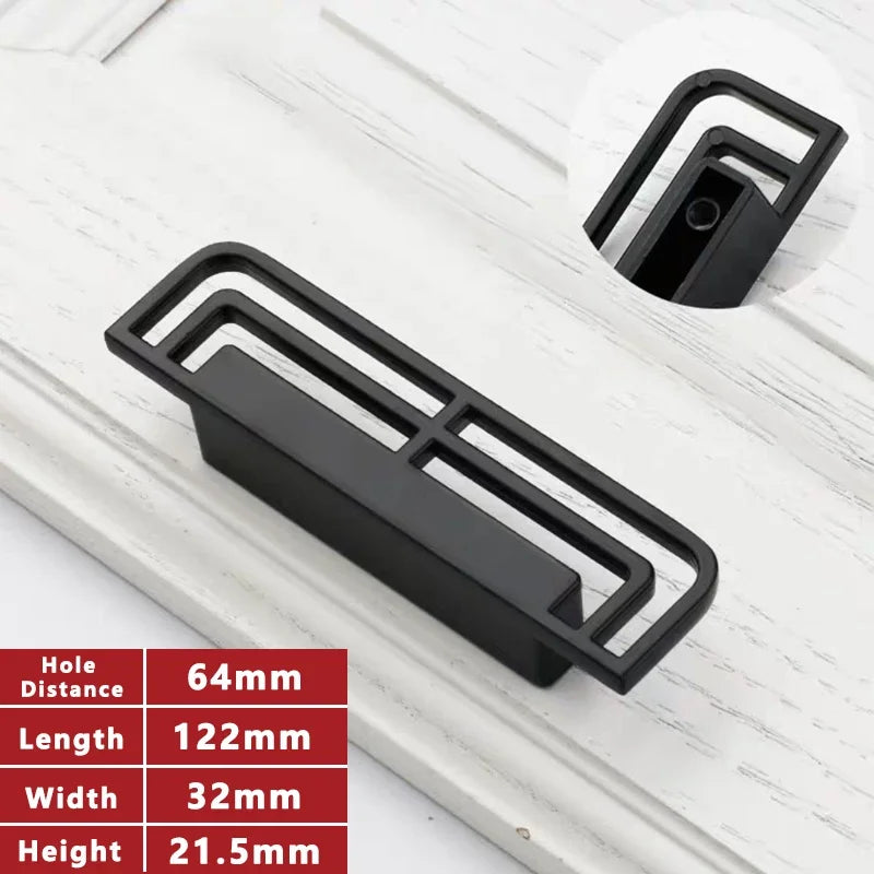 Classical Kitchen Cabinet Storage Handles Solid Dressers Brass Gold Vintage Cabinet Door knobs Furniture Drawer Pulls Hardwa Oasis Select Black-64mm