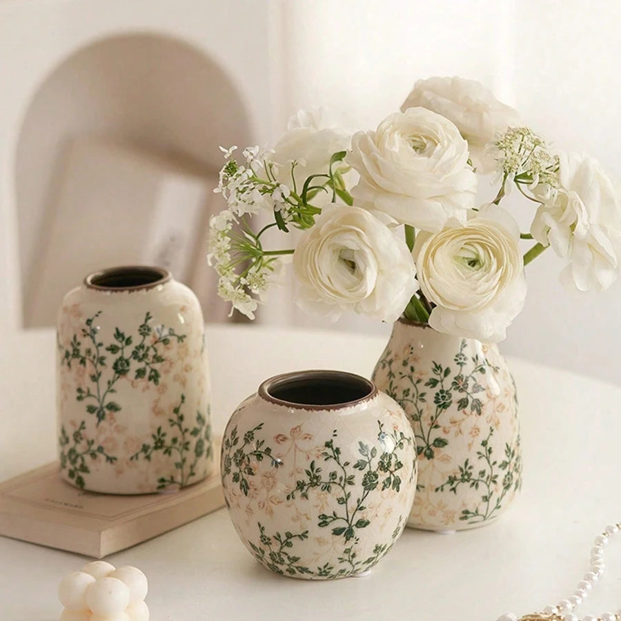 Ice Cracked Ceramic Vase Handmade Vase Bohemian Art Home Decoration Living Room Office Decoration Dried Flower Display Vase Oasis Select