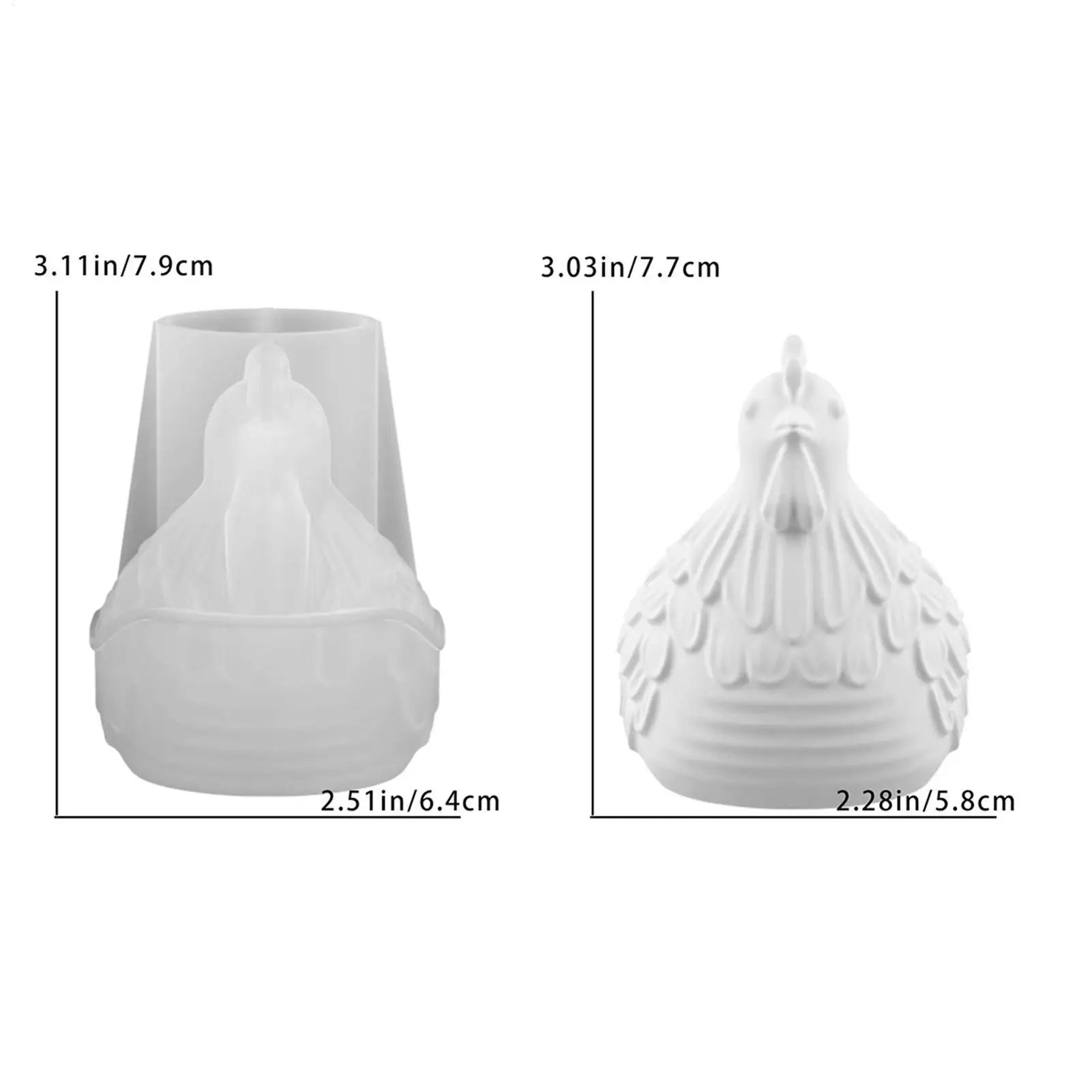 Hen Candle Jar Silicone Mold DIY Handmade 3D Chick-Shaped Flowerpot Storage Box Easter Base Plaster Concrete Mold Home Decor Oasis Select