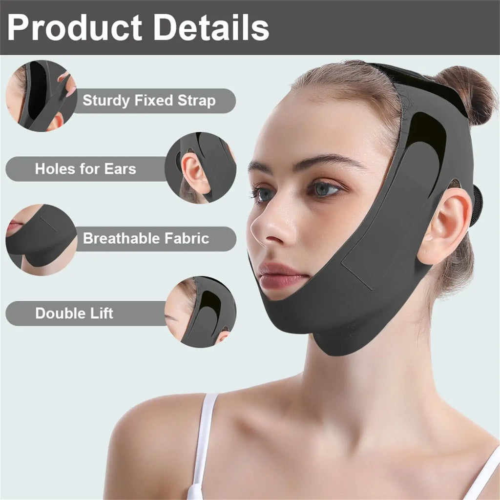 V Line Chin Strap Face Lift Mask – Double Chin Reducer Facial Lifting Mask Oasis Select