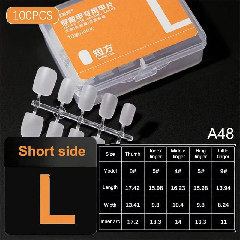 100pcs Press On Nail Tips Full Cover Ultra-Thin False Nails Patches Gel Nails Extension System Clear Fake Nails Art Accessories Oasis Select A49