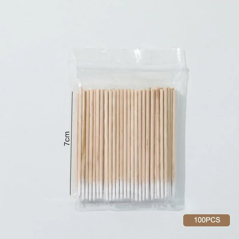 100pcs Micro Wood Cotton Swab Eyelash Extension Tools Tatoo Microblading Cleaning Wooden Sticks Cosmetic Cotton Brush Buds Tip Oasis Select WW-01