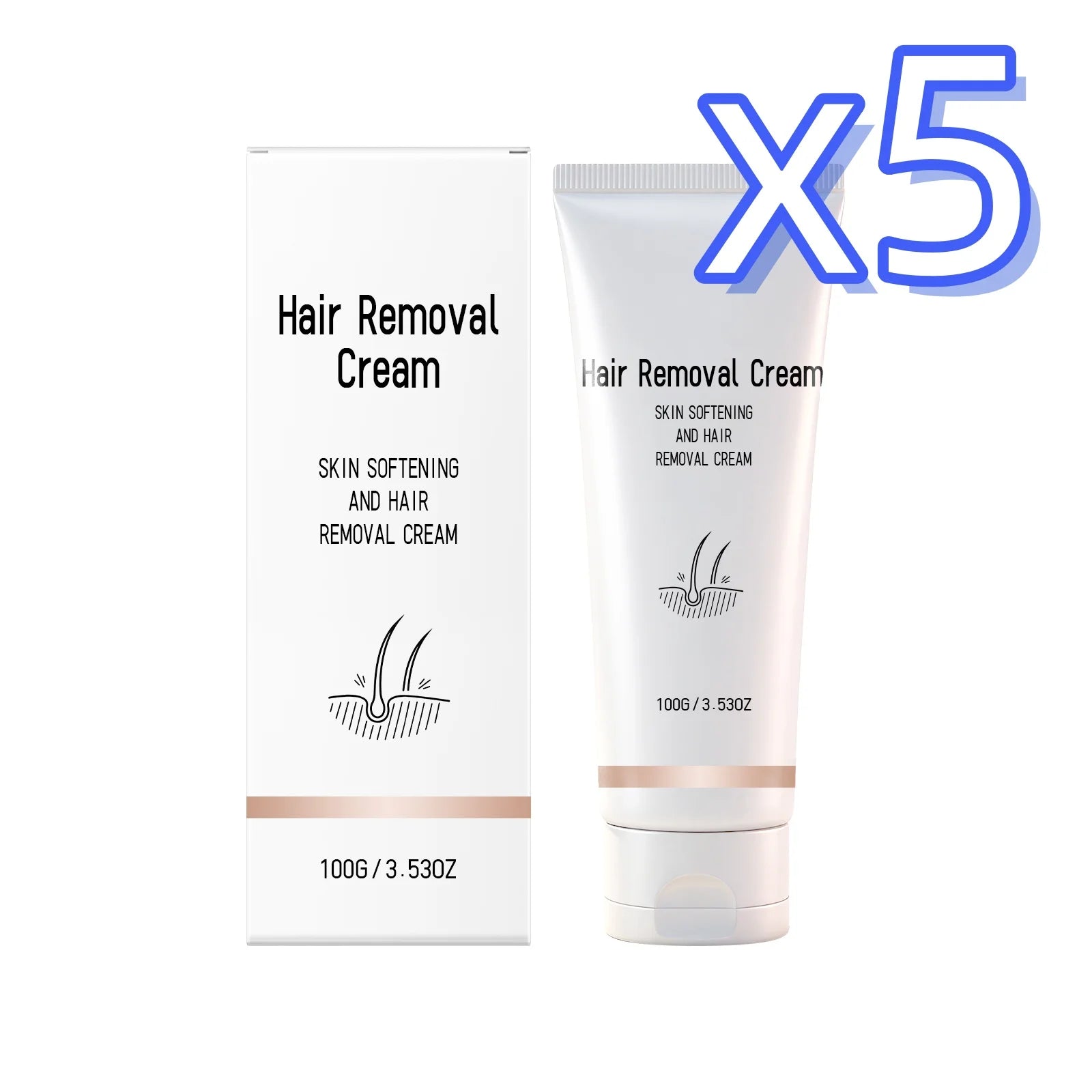 Instant Painless Hair Removal Cream – Smooth Skin 100g Hair Removal Cream Oasis Select 100g Boxed x 5PCS