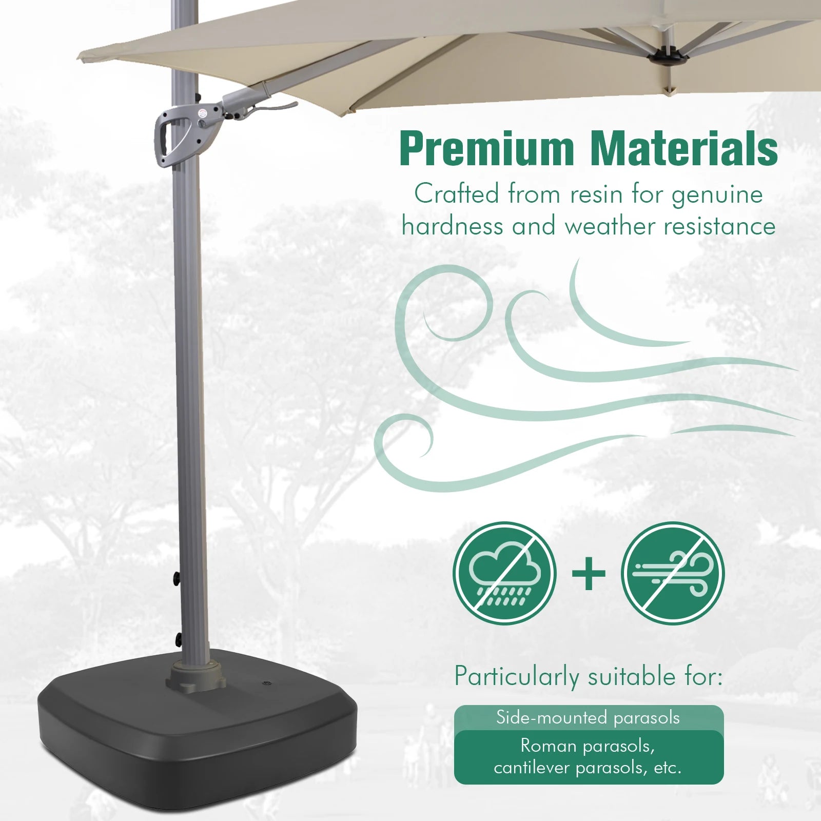 Cantilever Patio Umbrella Base with Wheels – 330 lb Capacity Patio Umbrella Base Oasis Select United States