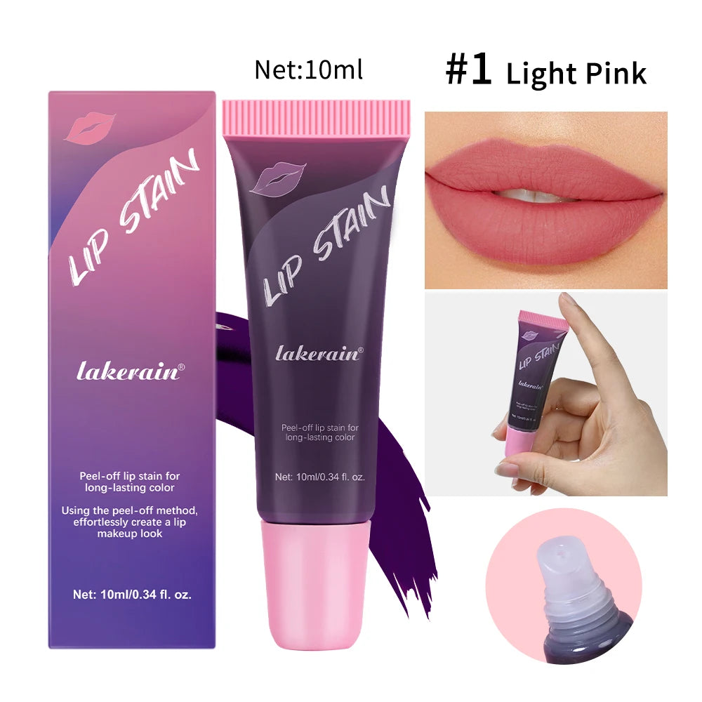 Peel Off Rose Pink Lip Gloss Matte Outline Contour Tattoo Lip Stain Waterproof Transfer Resistant Tear Off Natural Lip Tint Oasis Select Light Pink