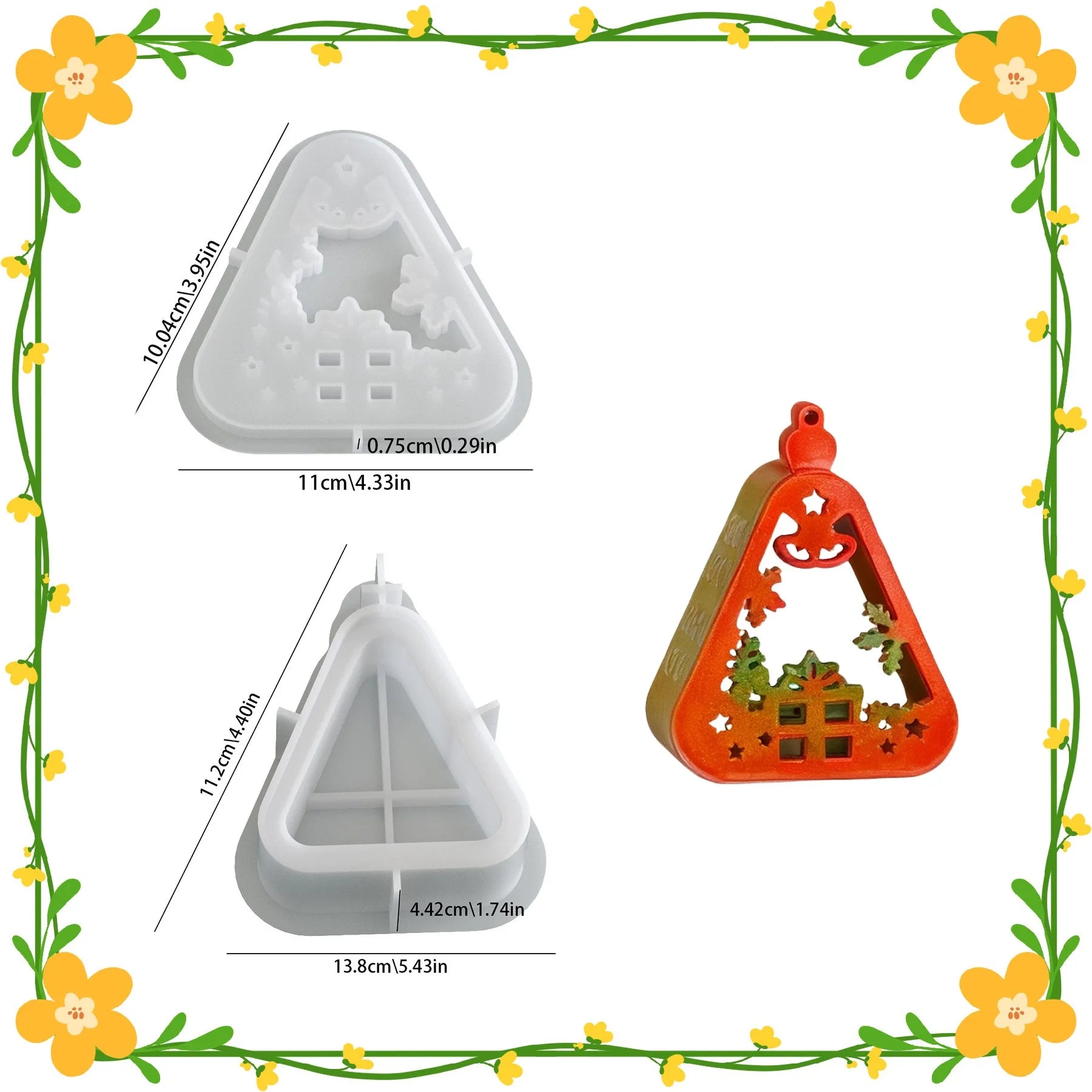 Christmas Triangle Candlestick Silicone Mold Santa Claus Snowman Tree Festival Resin Mould Mini Table Ornaments Home Decoration Oasis Select