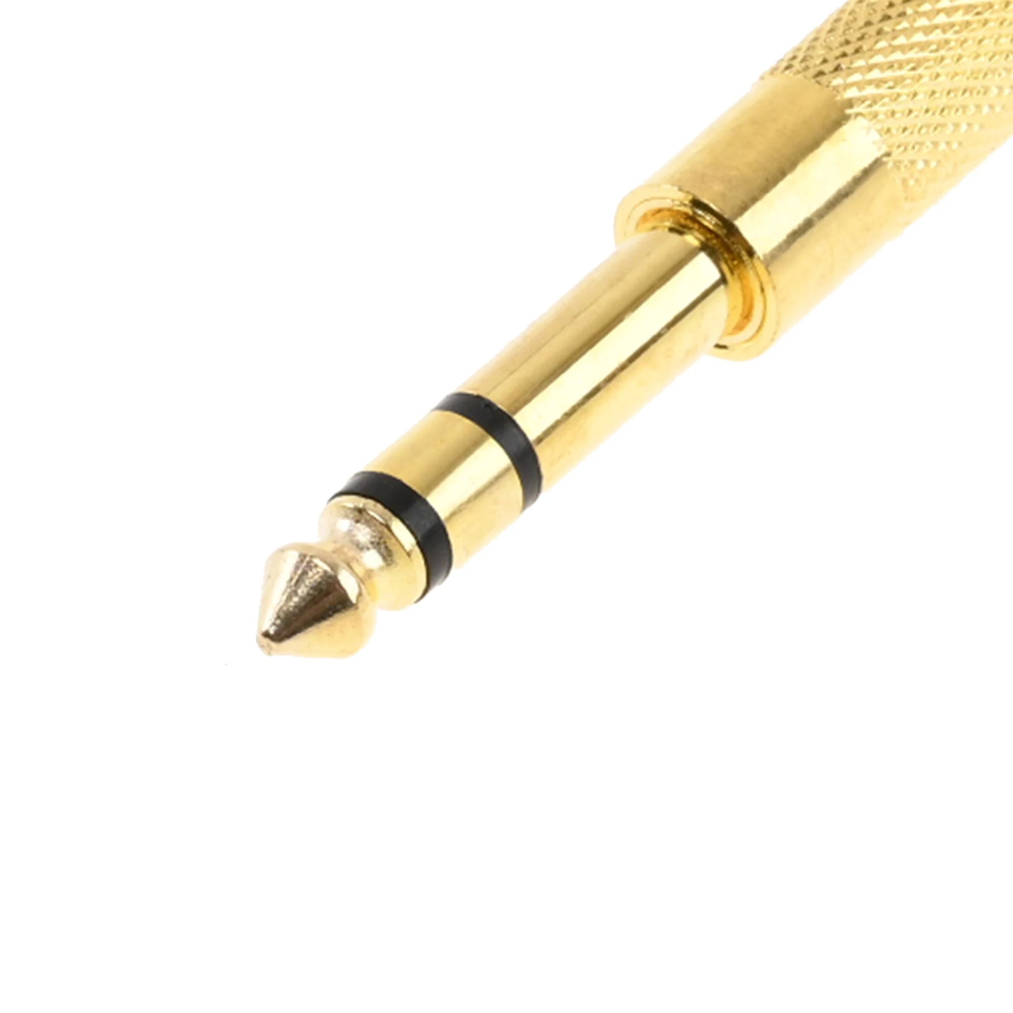 Gold 6.35mm 1/4" Male to 3.5mm 1/8" Female Stereo Audio Adapter