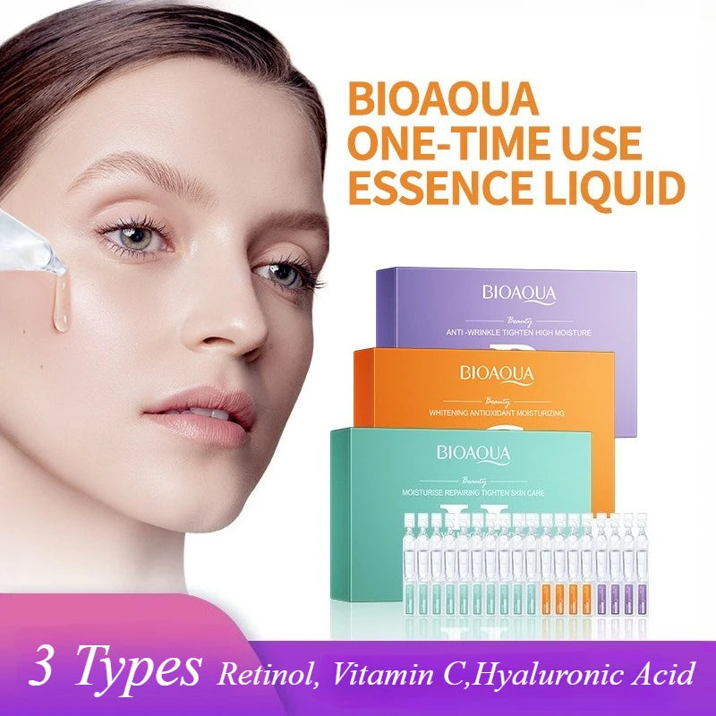 30pcs/box BIOAQUA Retinol Vitamin C Hyaluronic Acid Serum for Face Moisturizing Firming Hydrating Facial Essence Face Skin Care Oasis Select