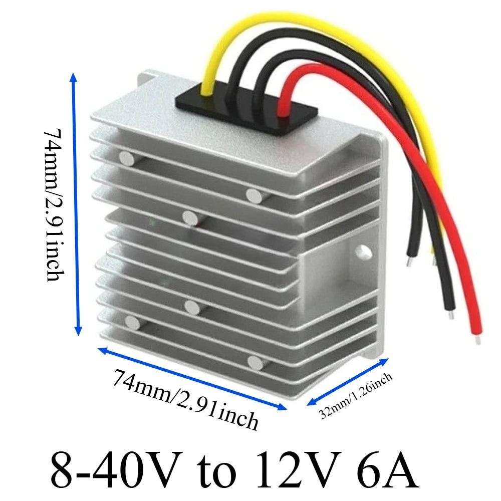 8V-40V to 12V 13.8V 19V 3A 6A 10A 15A 20A 25A 30A DC DC Voltage Stabilizer Power Converter Regulator Boost Buck LED Solar Car Oasis Select 8-40V to 12V 6A