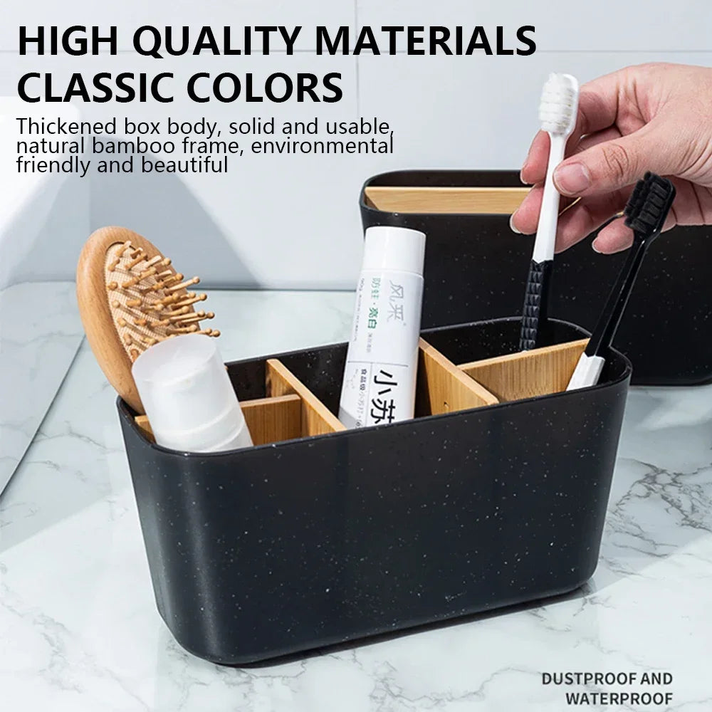 Bamboo Electric toothbrush Holder Razor Makeup Brush Storage Box Toothpaste Toothbrush Stand Bathroom accessories Oasis Select
