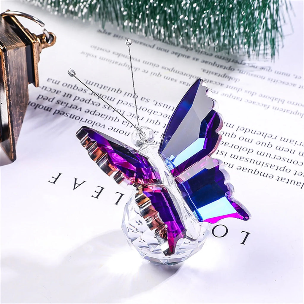 Crystal Handicrafts Three-Dimensional Butterfly Ornaments Souvenirs Small Gifts Creative Home Counter Tabletop Decoration Oasis Select B One Size