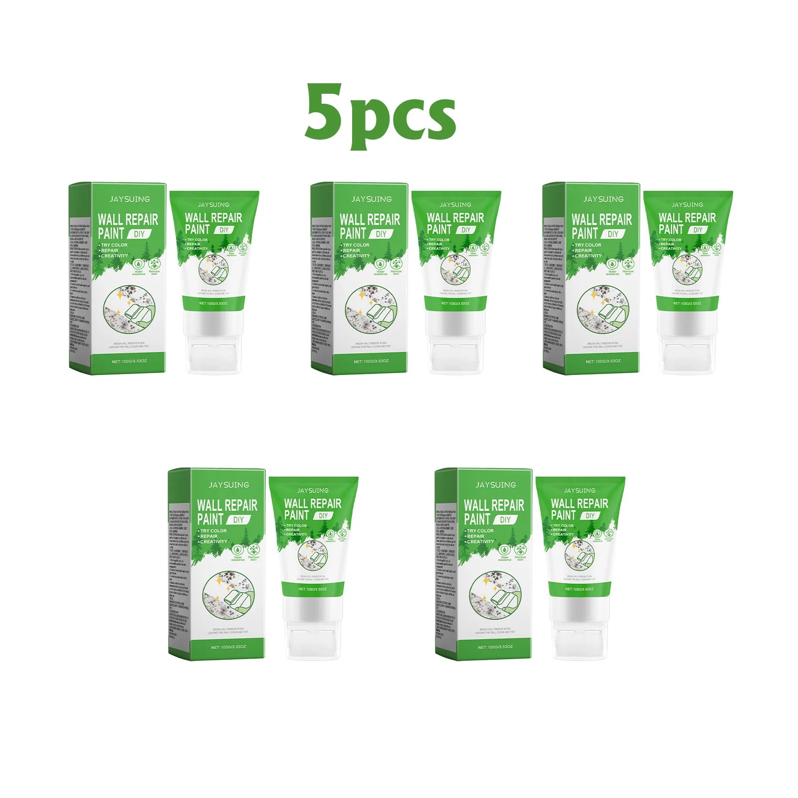 Jaysuing Wall Repair Paint – Stain & Graffiti Cover Primer Wall Repair Paint Oasis Select 5pcs