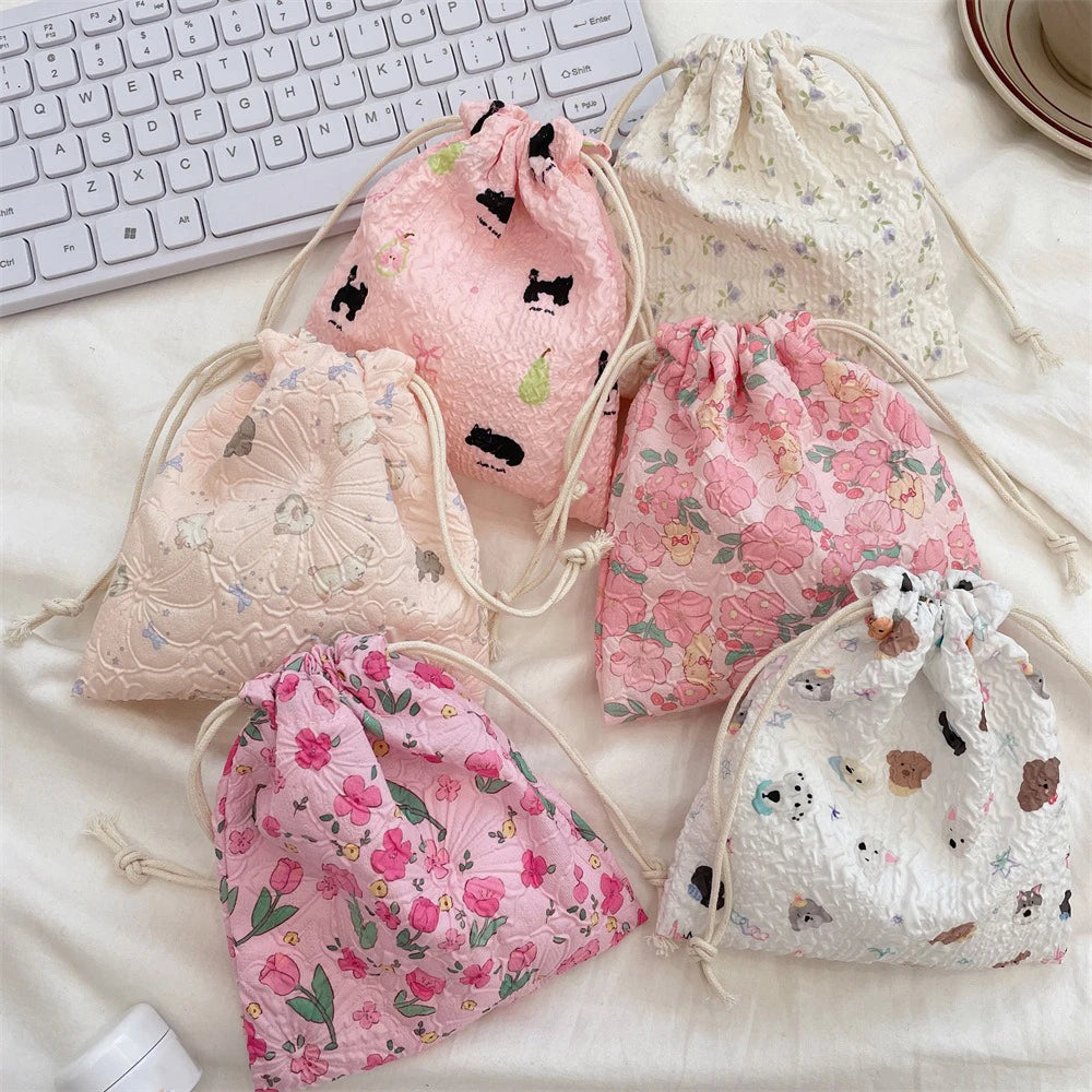 Cute Drawstring Pouch – Coin, Jewelry & Cosmetic Storage Bag