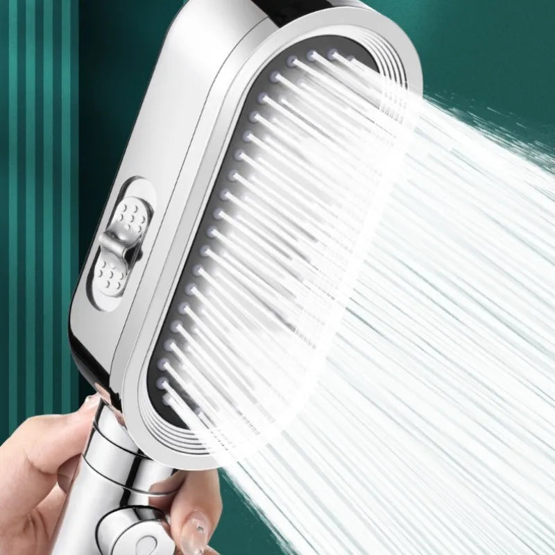 New Design 3 Modes High Pressure Shower Head Built-in Filter Handheld Adjustable Button Water Saving Nozzle Bathroom Accessories Oasis Select