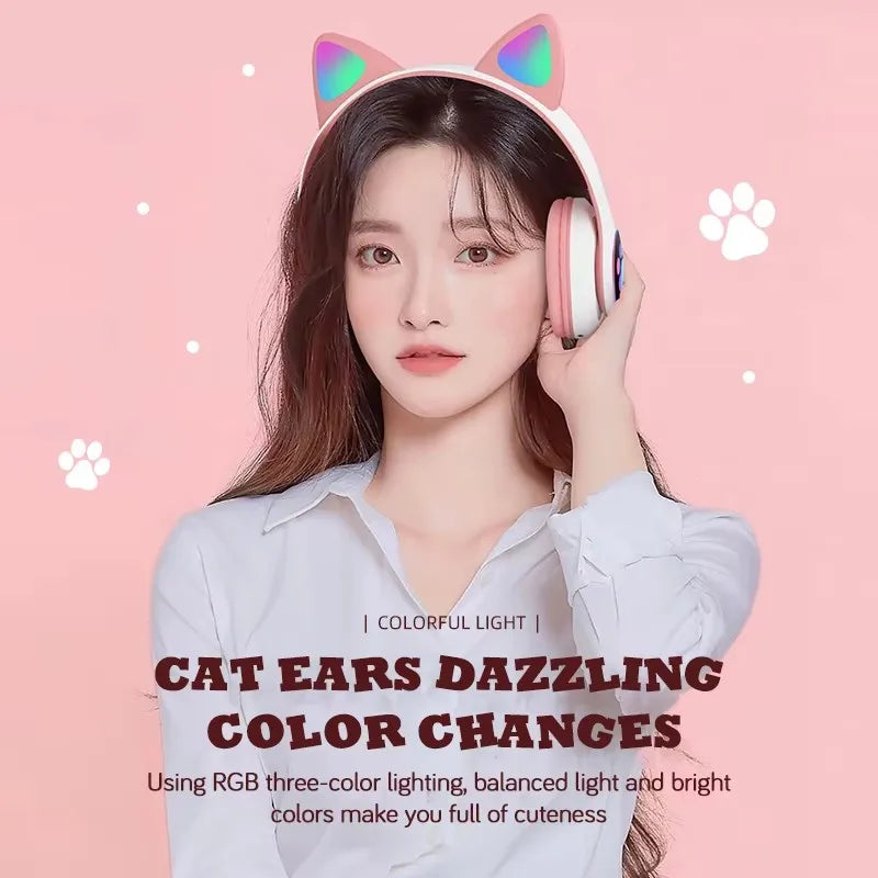 Cat Shaped Wireless Bluetooth Earphones Handsfree Earbuds with Microphone for All Phones Fashion Headphoens Game Headset Oasis Select