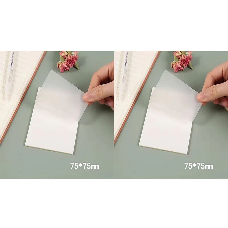 50-250Sheets Transparent Waterproof Posted It Sticky Note Pads Notepads Posits for School Stationery Office Supplies Oasis Select Medium-100 sheets
