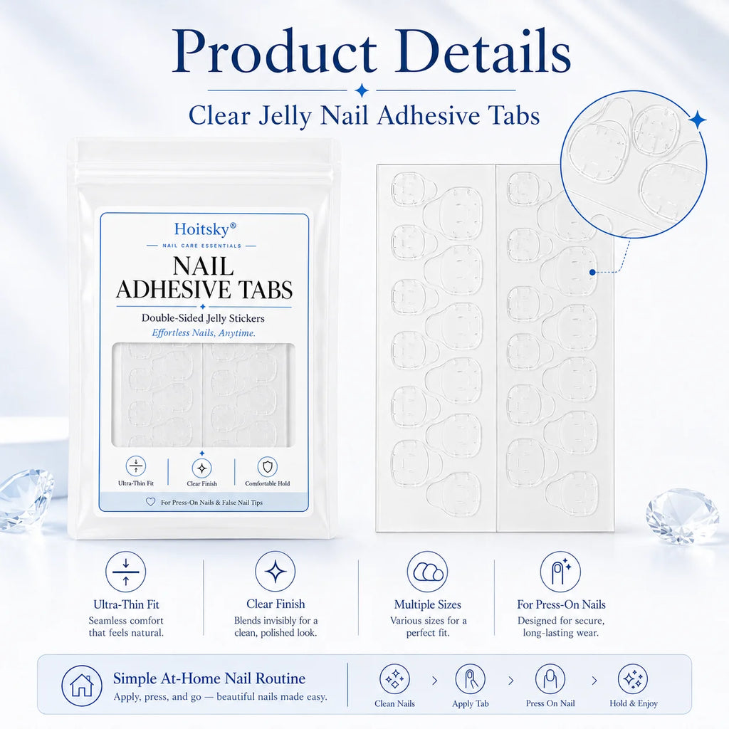10 pcs Super Sticky Waterproof Nail Adhesive Tabs Reusable Glue Stickers for Press-On Nails Portable Manicure Supplies Oasis Select
