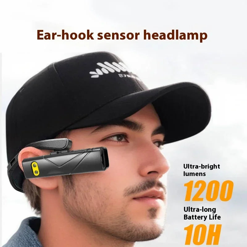 Outdoor Dual Light Source Portable Induction Headlight Usb Charging Night Fishing And Running Hanging Ear Mounted Led Headlight Oasis Select