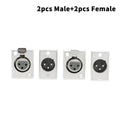 4Pcs 3-Pin XLR Panel Mount Connectors 2 Male + 2 Female Jack Socket Wall Plate Durable Studio Equipment Plug Sockets Oasis Select Default Title