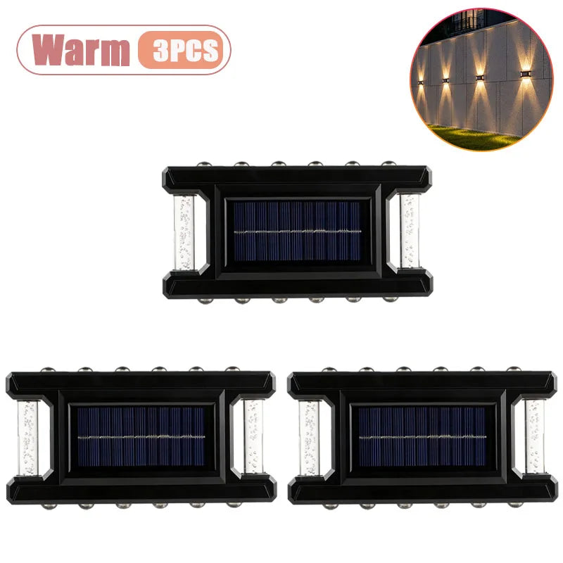 1-5PCS Solar Wall Wash Lights Outdoor IP65 Waterproof LED Warm White Landscape Lighting for Garden Yard Patio Ambient Decor Oasis Select Warm-3PCS
