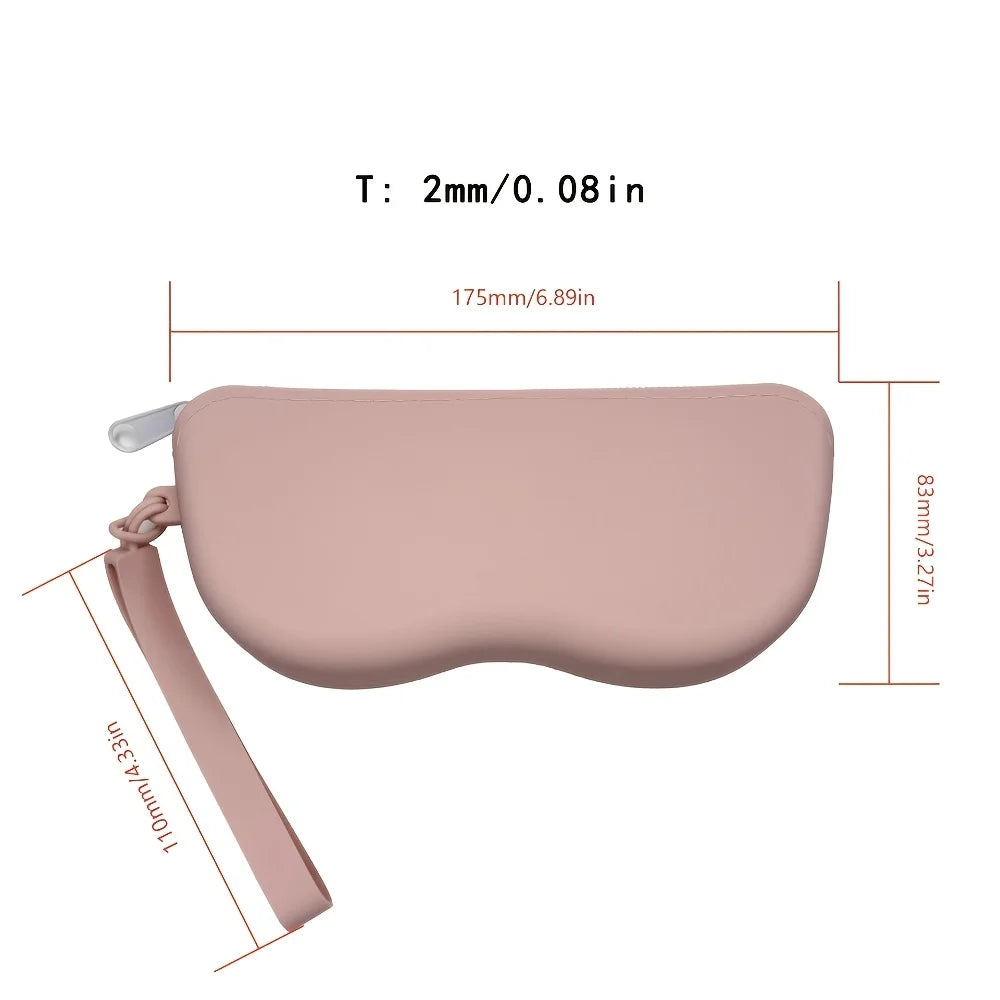 1pc Portable Silicone Glasses Case, Zipper Closure, Minimalist Eyeglass Pouch for Travel, Protective Glasses Case for Men Women Oasis Select