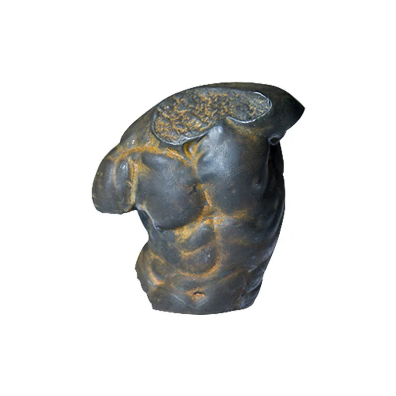 Ancient Greek Male Torso European Style Art Desktop Decoration Figure Small Ornament Imitation Cast Iron Sculpture Handmade Oasis Select