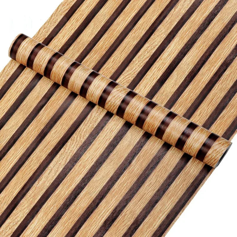 45cm Wide Self-Adhesive Waterproof Wood Grain Wallpaper PVC Cabinet Table Chair Seamless Furniture Decoration Wall Sticker. Oasis Select