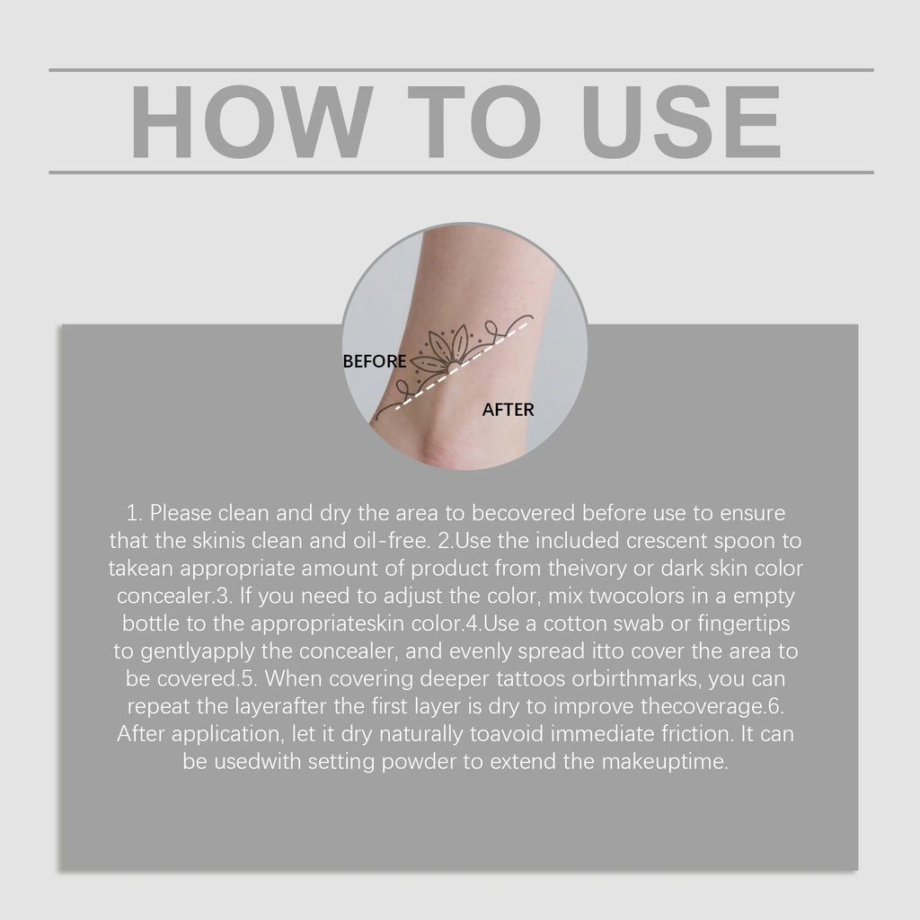 Tattoo Concealer Kit – Full Coverage Body Makeup, All Skin Types Body Tattoo Concealer Oasis Select