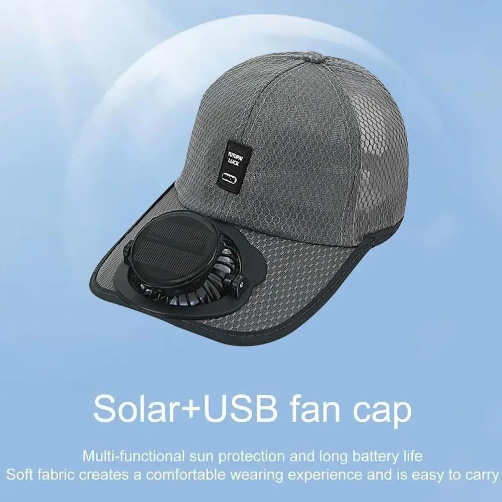 Summer Breathable Mesh Cap Solar Fan Cap Outdoor Leisure Sun Shading And Sun Protection Baseball Cap New USB Fan Cap Oasis Select