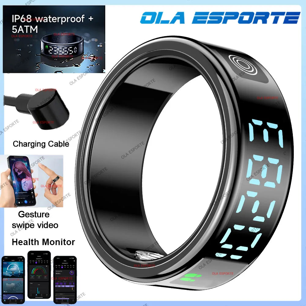 Ola Esporte Smart Ring – LED, Heart Rate & 5ATM Waterproof