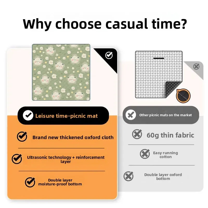 Picnic Mat Moisture-proof Mat Thickened Outdoor Camping Mat Music Festival Cushion Beach Mat Portable Floor Mat Oasis Select