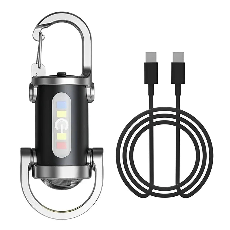 Portable Keychain Multi-Function Rechargeable Emergency Flashlight for Outdoor Mini Flashlight for Outdoor Camping Hiking Light Oasis Select YS087