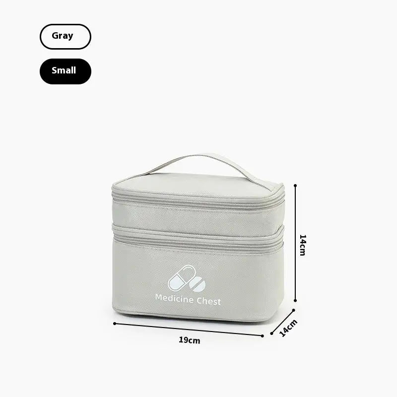 Home Travel First Aid Kit Double Layer Classification Storage Drug Sorting Bag Oxford Cloth Epidemic Prevention Pouch Oasis Select S Gray