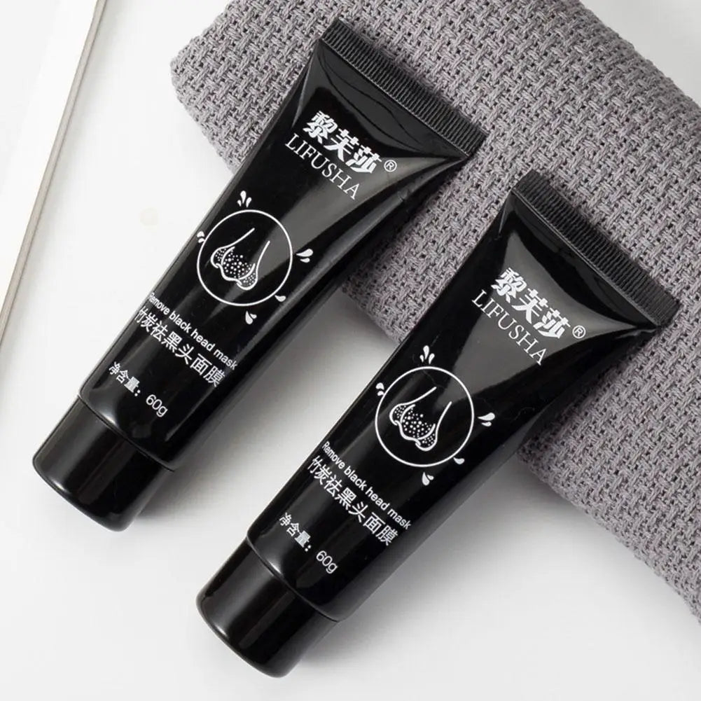 60g Bamboo Carbon Black Mud Facial Mask Active Carbon Deep Cleansing Purifying Remove Blackhead Strawberry Nose Remover Oasis Select