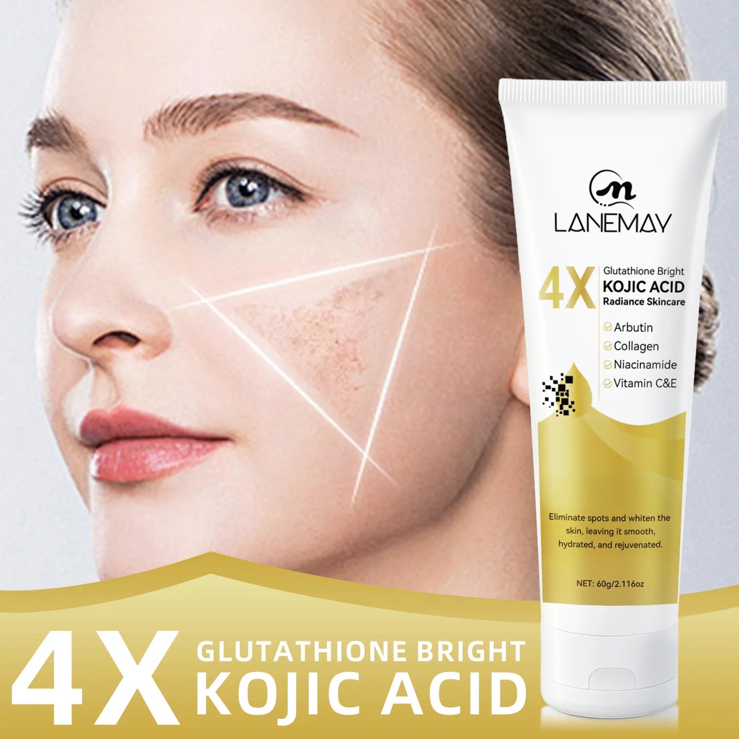 Glutathione & Kojic Acid Brightening Cream – Even Tone, 60g Brightening Face Cream Oasis Select