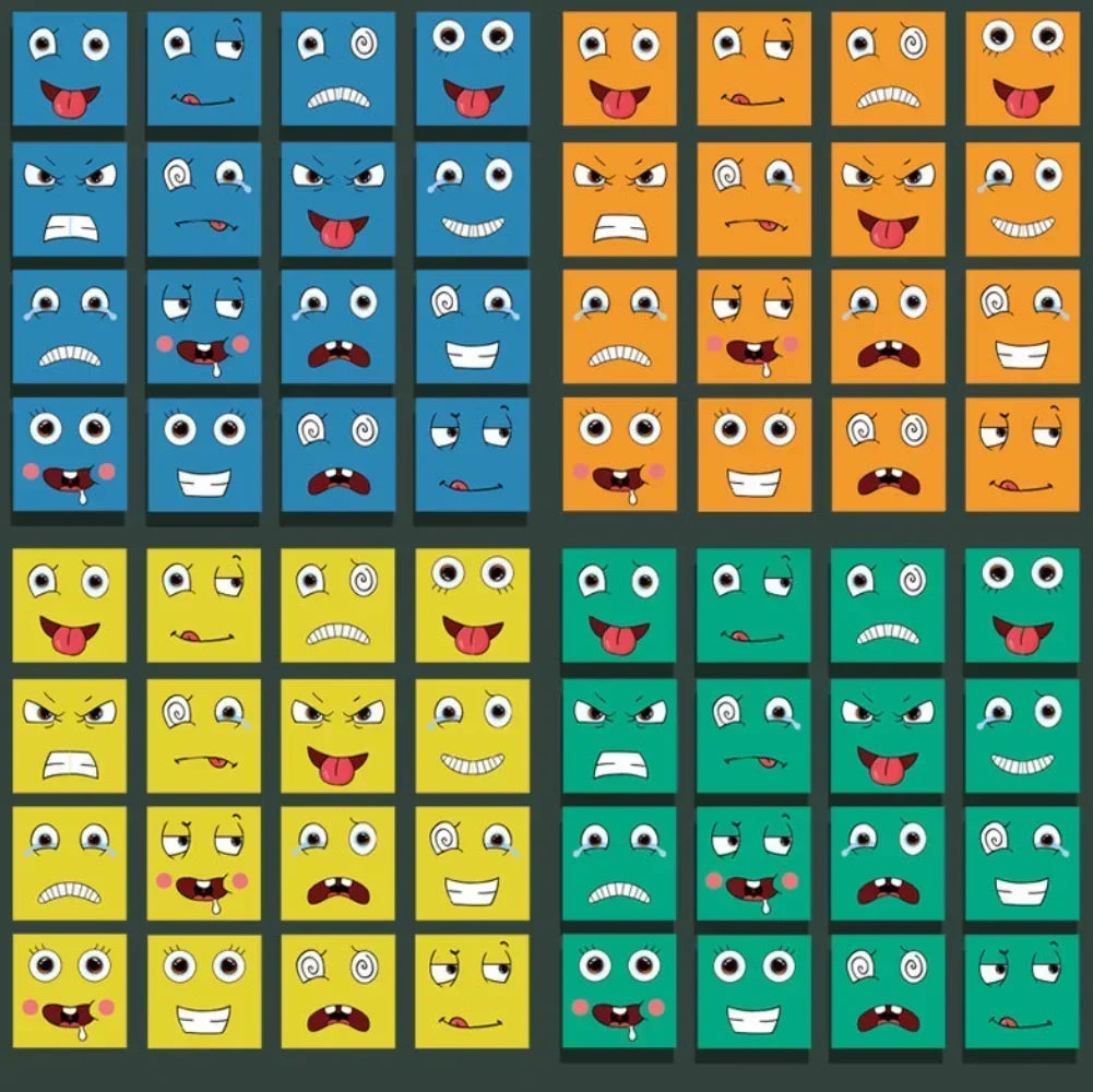 Cube Face Changing Wood Puzzle Building Block Board Game Montessori Expression Wooden Block Blocos for Children New Oasis Select