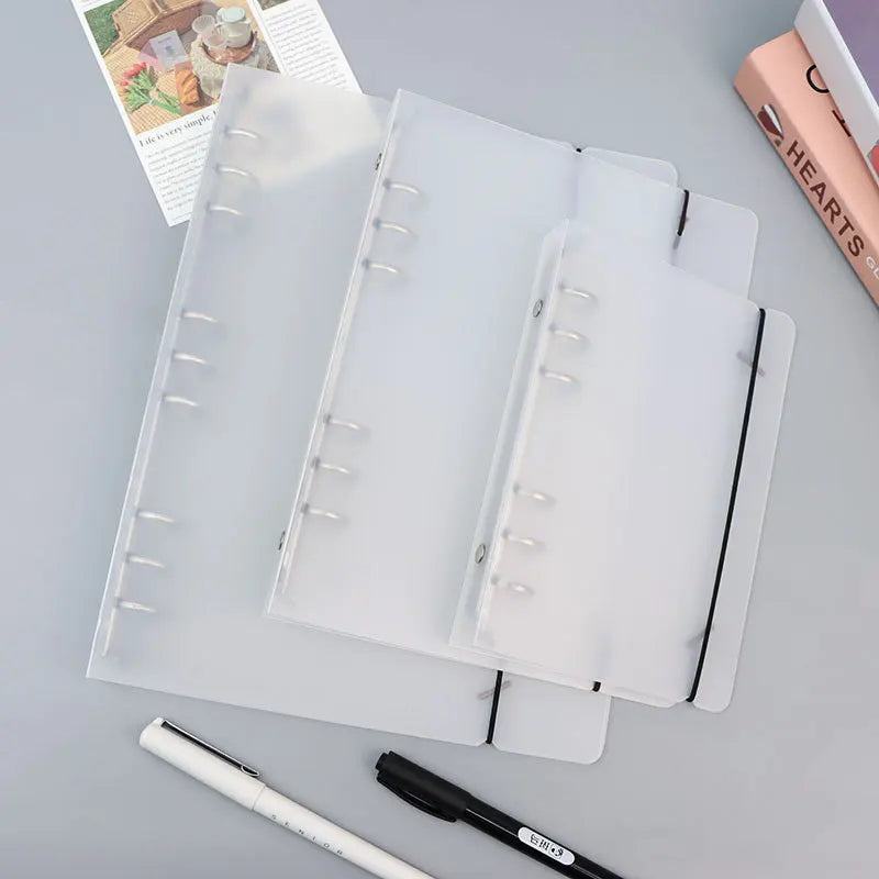 A5/6/7 Transparent Loose Leaf Binder Notebook Cover Zipper Bag Note Book Journal Planner Accessories Stationery Supplies New Oasis Select