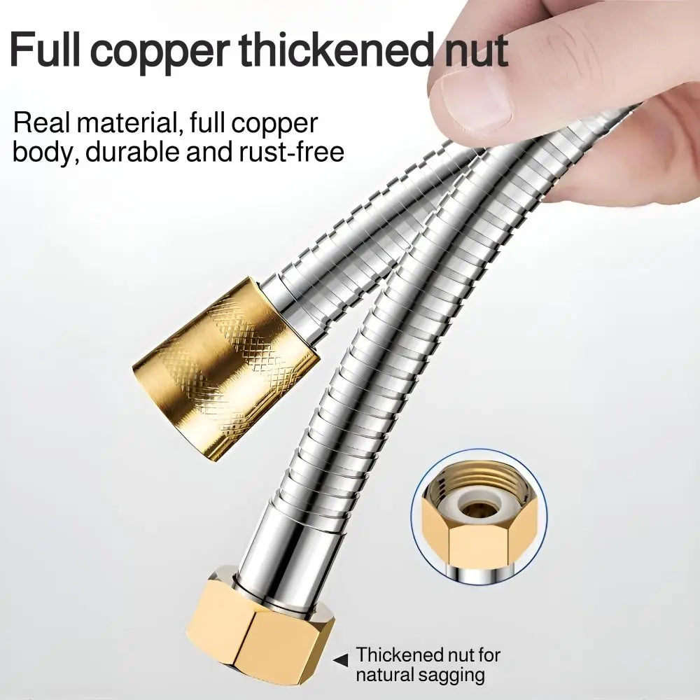 Universal Stainless Steel Shower Hose Reinforced Explosion-proof Extension Tube Leakproof 1.5/2m Replacement Hose Bathroom Oasis Select