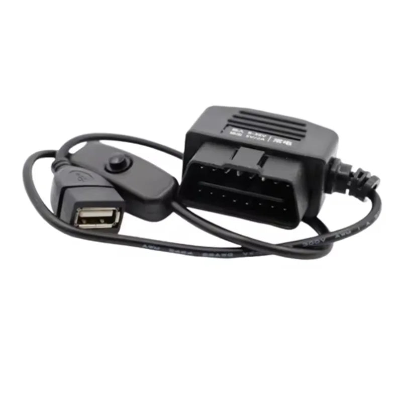 OBD Hardwire Kit 5V ACC Power ACC Hardwire Kit 24 Hours Parking Monitoring with USB Female Port Accessory for Dash cam Oasis Select